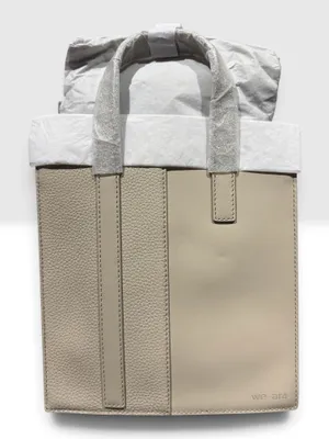WE-AR4 The Bi Tote Light Sand Embossed Pebble Leather NWT thumbnail 1