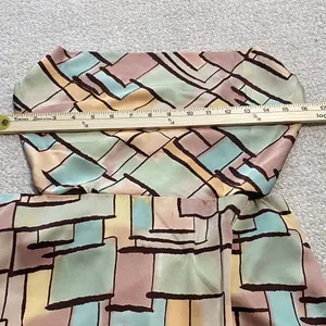 12th Tribe Geometric Block Print Maxi Dress in Beige, Mint & Terracotta Size L thumbnail 7