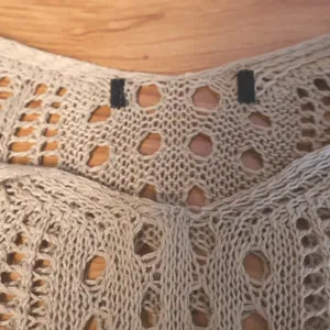 Crochet Knit Beach Cover Up Dress Tan Boho Resort‎ Summer Vacation Layering OS thumbnail 4