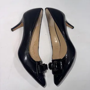Joan David Black Point Old Money‎ Classy Bow Stiletto Designer Pumps Heels 7M thumbnail 9