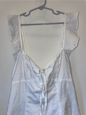 White Fox White Eyelet Ruffled Strap Mini Dress thumbnail 2