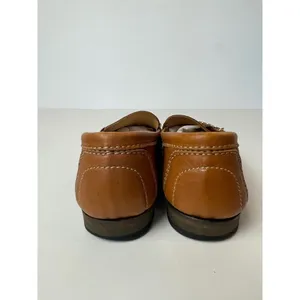 Sandro Brown Saddle‎ Leather Chain Detail Loafers Size US 6 Luxury Designer thumbnail 6