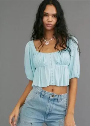 NWOT URBAN OUTFITTERS Light Blue Women's Top thumbnail 1