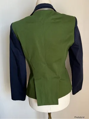Givenchy Paris Green Navy Moto Zip Jacket Size 40 thumbnail 2