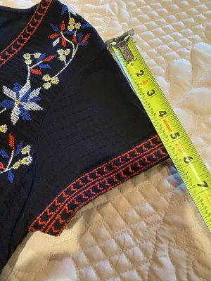 Old Navy Embroidered Square Neck Dress, Black women’s M thumbnail 9