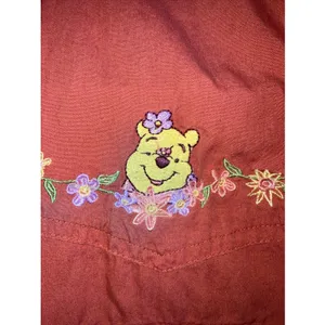 Vintage Disney Winnie the Pooh Shirt Womens XLarge Red Pearl Snap Button‎ up thumbnail 7