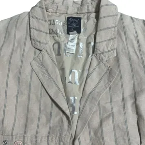 Vintage Women's Diesel‎ Flight Bright Cream Stripe Short Blazer Jacket Sz Small thumbnail 2