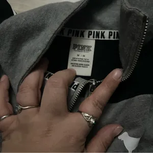 Pink by Victoria’s Secret VS grey quarter zip sweatshirt size medium - 💸 SALE thumbnail 3
