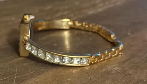 Vintage Yves Rocher gold tone crystal watch thumbnail 9