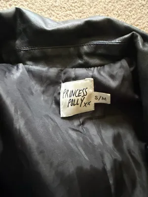 Faux Leather Blazer Black Princess Polly thumbnail 3