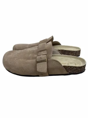 Lulus Pereta Taupe Suede Slip-On Clogs with Buckle thumbnail 3