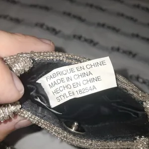 Beaded Sequin Mini Evening Bag Silver Black Striped Purse Small Handbag thumbnail 3