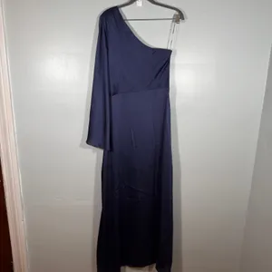 Sachin & Babi Keely Gown Deep Cobalt One Shoulder Dress 8 Wedding Formal Maxi thumbnail 3