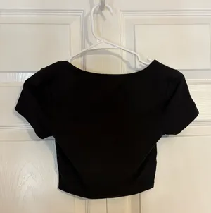 aerie black square neck top  thumbnail 2