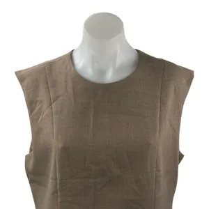 NEW Abercrombie & Fitch Women's Tan Sleeveless Pocket Tank Blouse Top Size L thumbnail 2