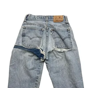 90s Vintage Women’s Levi’s Silver Tab straight leg blue jeans Thrashed Size 26 thumbnail 6