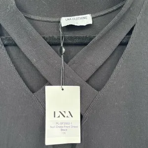 LNA Nuri cross front ribbed dress in black size 1x NWT‎ thumbnail 3