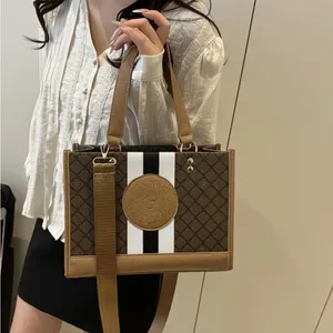 Monogram Stripe Tote Bag G Logo Medallion Top Handle Crossbody Shoulder Bag NIP thumbnail 2