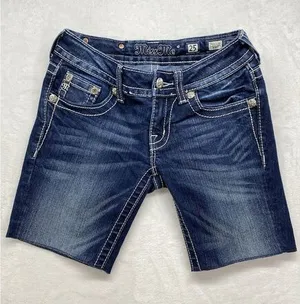Miss Me Jeans Womens Size 25 cutoff jorts/shorts Bermuda Embellished flap Pocket thumbnail 1