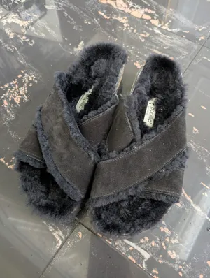 Papillio By Birkenstock Daytona Shearling Lined Suede Platform Slides Size 40 thumbnail 2