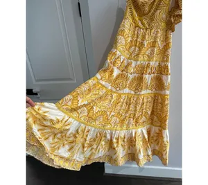 Farm Rio Yellow Ainika Tapestry One Shoulder Maxi Dress thumbnail 3