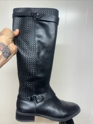ANTONIO MELANI Black Leather Tall Riding Boots thumbnail 8