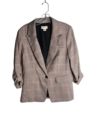 Maeve by Anthropologie Roll Sleeve Blazer in neutral 6 thumbnail 4