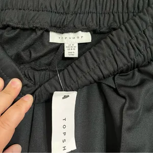 NWT Women's‎ Top Shop Wide Leg Black Pants With Pockets Size 8-10 thumbnail 5