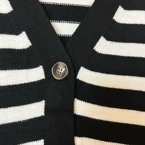 Black and white striped cardigan thumbnail 2