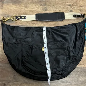 Coach Vintage Black Hobo Bag with Gold Accents thumbnail 11