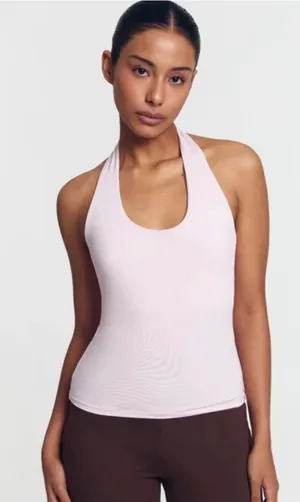 Pink Rose Light Pink Halter Tank Top thumbnail 1
