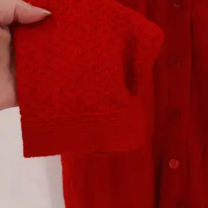 Vintage 70s Cuddle Knit Cardigan Sweater Womens Size M Red Cable Knit USA Cozy thumbnail 4