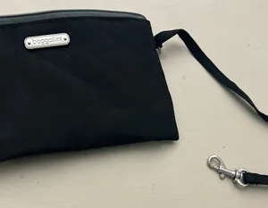 Baggallini Black Pouch with Silver Hardware very clean/like new thumbnail 1