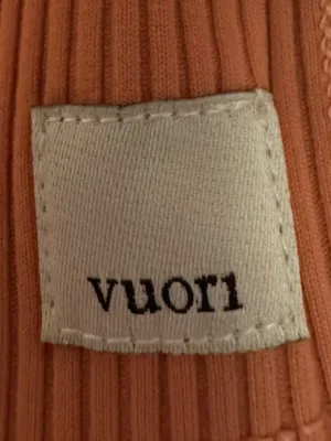 Vuori Rib Crop Tank Terracotta Crisscross Back Size XS thumbnail 3