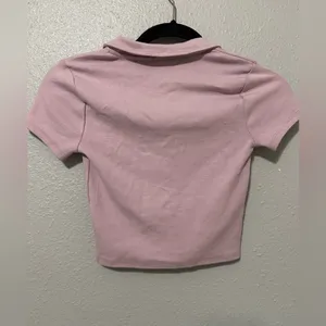 Tilly’s FULL TILT Button Front Womens Lavender Crop Polo Shirt NWT size XS thumbnail 5