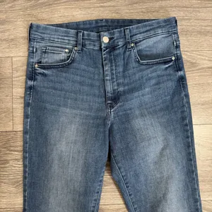 HM & Denim Women Jeans 29x30 High‎ Waist Mini Flare Medium Wash Blue Cotton Boho thumbnail 4