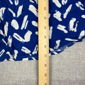 Maeve Anthropologie‎ Dress Womens XS Blue Geometric Henley 3/4 Sleeve thumbnail 5