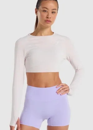 Gymshark Women's White and Cream Crop-top thumbnail 1