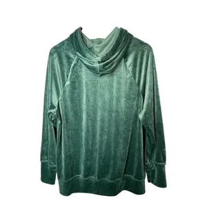 OFFLINE by Aerie Velour Zip Up Hoodie‎ Womens Medium Green Velvet Loungewear thumbnail 6