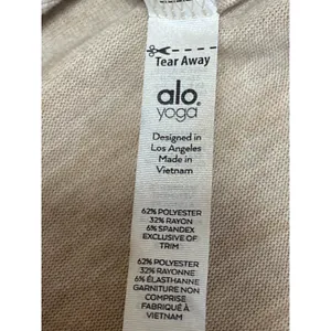 Alo Yoga Women's Beige Long Sleeve Side Slit Crew Neck Sweater Sweatshirt Top S thumbnail 6