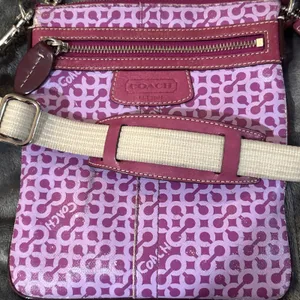 Coach Signature‎ Pink Gramercy Op Art Messenger Crossbody Purse thumbnail 13