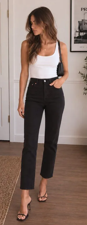 Levi’s Premium Wedgie Straight Ankle Jeans 25 Fits 26x27 Black Sprout $108 thumbnail 1