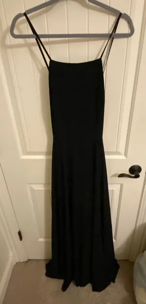 Lulus formal maxi black dress with cross back thumbnail 1