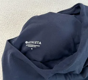 Athleta Navy Conscious Crop Padded Sports Bra Top thumbnail 6