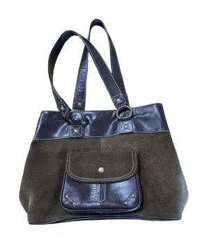 Vintage Eddie Bauer Brown Leather M Sized Satchel Purse Western City Classic‎ thumbnail 1