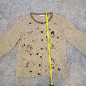 Vintage Christopher & Banks Novelty Cardigan Womens Sm OWL Embroidery 90s Y2K thumbnail 6