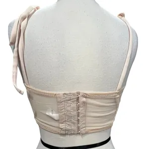 Kat The Label Femme Bustier Top Womens S Beige Tie Straps‎ Flirty Chic Coquette thumbnail 6