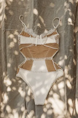 Colorful Natalie (Skylar + Madison) White Floral Lace Bodysuit thumbnail 6