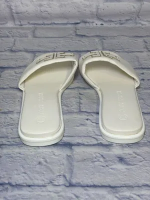 TORY BURCH Double T Sport Leather Slide Sandal Perfect White Size 9.5 (40) thumbnail 6