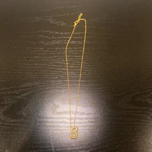 ‘S’ Necklace Gold thumbnail 2